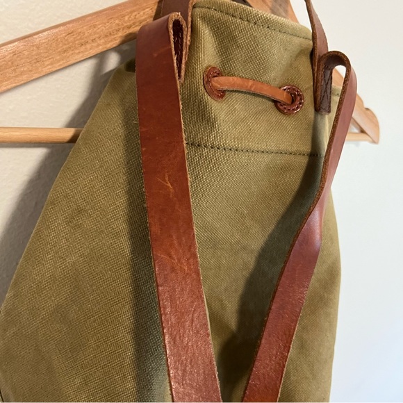 Madewell Canvas Somerset Drawstring Backpack in Olive - Picture 12 of 15